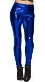 Metallic legging blauw