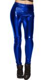 Metallic legging blauw