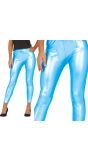 Metallic lichtblauwe legging dames