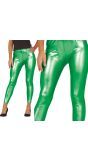 Metallic lichtgroene legging dames