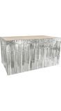 Metallic Zilveren Tafelrok met Franjes 300x74 cm