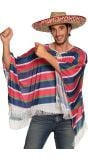 Mexicaanse poncho heren gestreept