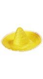 Mexicaanse sombrero geel met pompoms