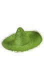 Mexicaanse sombrero groen met pompoms