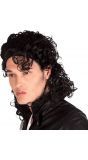 Michael Jackson pruik krullend zwart