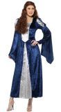 Middeleeuwse vrouwen jurk blauw