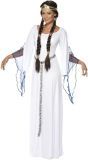 Middeleeuwse witte vrouwen jurk