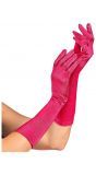 Middellange satijnen handschoenen roze