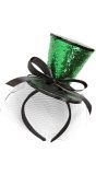 Mini groene glitter hoge hoed