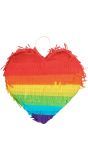 Mini hartvorm Pinata regenboog