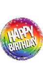 Mini rainbow happy Birthday papieren bordjes 10 stuks