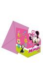 Minnie mouse happy verjaardag uitnodigingen 6 stuks