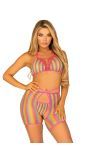 Multikleur lingerieset met bikerchaps dames