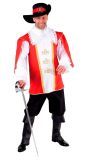 Musketier outfit rood mannen