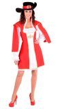 Musketier outfit rood vrouwen