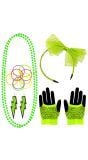 Neon accessoire set 80s groen