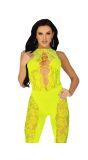 Neon gele bodystocking dames