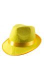 Neon gele trilby hoed
