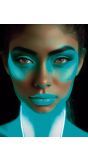 Neon make-up blauw
