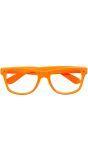 Neon oranje feestbril