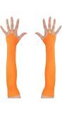 Neon oranje toploze satijnen handschoenen