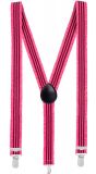 Neon roze bretels met streep
