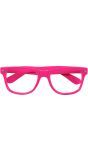Neon roze feestbril