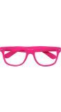 Neon roze feestbril