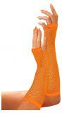 Nethandschoenen lang neon oranje vingerloos