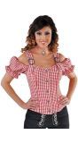 Oktoberfest blouse dames rood wit