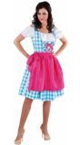 Oktoberfest jurk blauw met schort