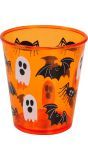 Oranje halloween drinkbeker 10 cm