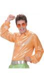 Oranje holografische disco blouse