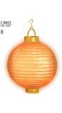 Oranje lampion met 2 witte LED lichten