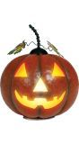 Oranje metalen pompoen met verlichting halloween