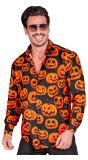 Oranje pompoen blouse halloween mannen