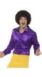 Paarse flower power 60s shirt