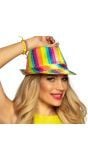 Pailletten fedora regenboog