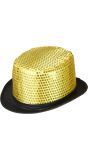 Pailletten hoge hoed goud