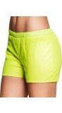 Pailletten hotpants neon geel