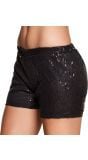 Pailletten hotpants zwart