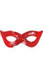 Pailletten oogmasker rood