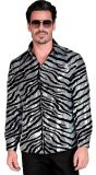 Pailletten party blouse zebraprint mannen