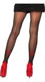 Panty met rode naad en strik