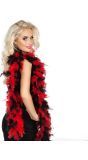 Party boa rood met zwart