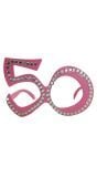 Party bril 50 jaar bling bling roze