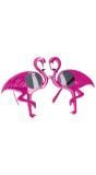 Party bril glitter flamingo roze