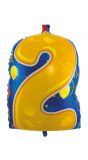 Party cijfer geel 2 folieballon