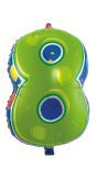 Party cijfer groen 8 folieballon