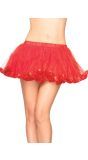 Petticoat met geplooide rand rood